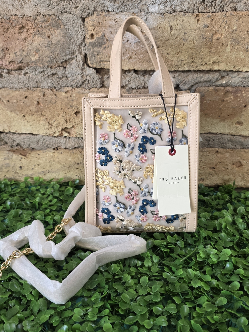 Ted Baker Emma June Multi Floral Embroidered Mini Tote Crossbody Bag